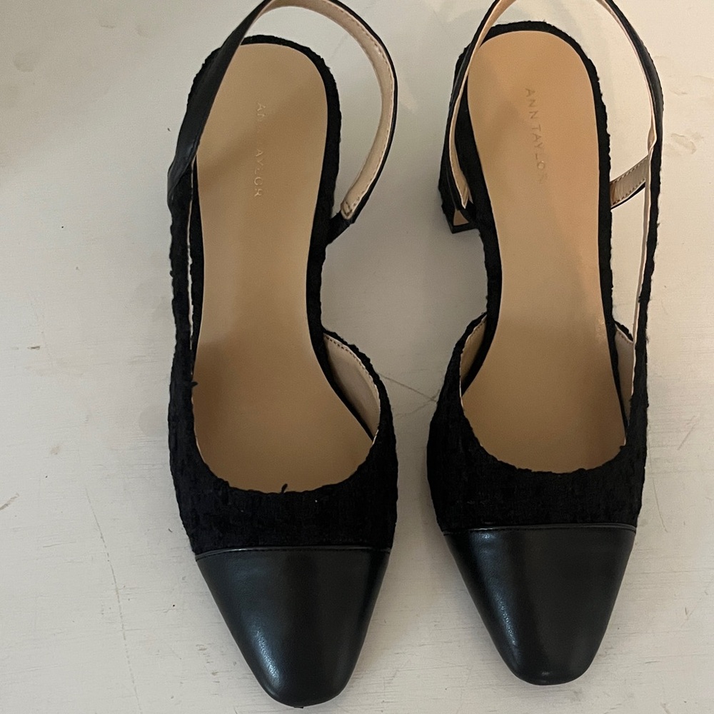 Ann Taylor Black and Tan Heels